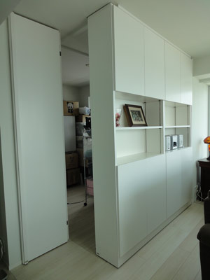 移動収納でフレキシブルな空間が可能に